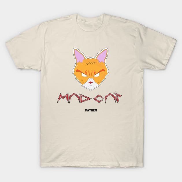 Mad orange cat T-Shirt by le cute